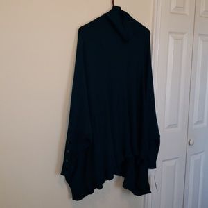 Dark teal Alfini Turtleneck Ponco
